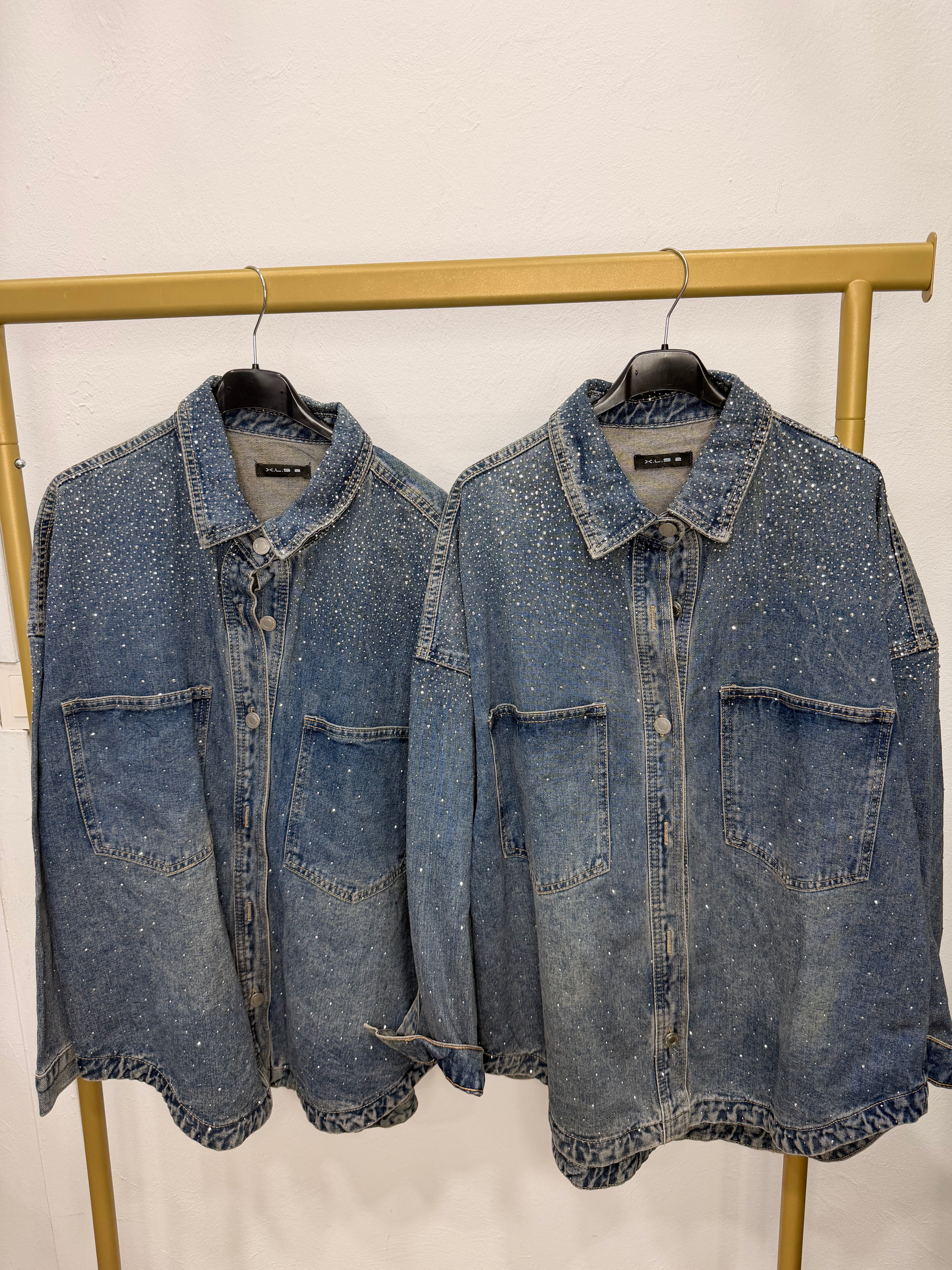 Chaqueta denim brillo